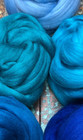 Blue Bayou Color Mix Top Roving Spinning Felting Merino Wool 10 Oz Bag