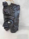 Guatemalan Hand-carved Wood Mask Mayan Folk Art Kukulkan Chief Portrait