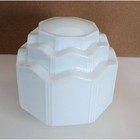 Vintage Art Deco Milk Glass Light Shade Skyscrapper Wedding Cake Pendant Shade