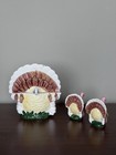 Vintage Ceramic Turkey Tableware Set 5 Piece Thanksgiving Tureen Salt Pepper