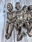 Vintage Folk Art Black Americana Shelf Sitter Boys Cast Iron 8    X 9    Friends