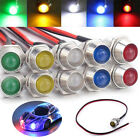20pcs Car Boat Led Indicator Light 12v 8mm Pilot Dash Panel Warning Single Lamps