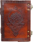 Leather Journal Notebook 7x5 Handmade Vintage Diary Double Lock 200 Blank Pages