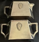 632 Art Deco Silverplate 2pc Creamer   Sugar Bowl Set  1900-1940 