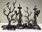 Pottery Barn Witch Halloween Tree Centerpiece Candle Holder Bronze Black New