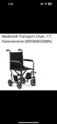 Medline Aluminum Transport Chair With 17    Seat  8    Wheels  Hammertone Gray  New