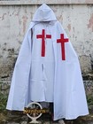 Medieval Knight Cloak Templar Hooded Cap Surcoat Templar Tunic Halloween Costume