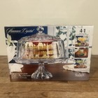 New Stratford Shannon Crystal Glass Godinger Crystal Pedestal Cake Dome 4 In 1