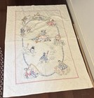 Vintage Mother Goose Baby Embroidered Cross Stitch Nursery Blanket 48    X 36   