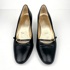 St John Black Kitten Heel Mary Jane Buckled Strap Size 7 37 1 2  Made In Italy