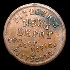 1863 Civil War Token Pittocks News Store Card Pa 765p-8a Sea Monster      536e