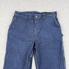 Vintage Oshkosh Bgosh Jeans Mens 36x29 Blue Carpenter Talon Zipper Made In Usa