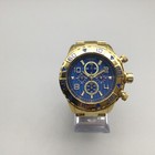 Akribos Xxiv Chronograph Watch Men 52mm Gold Tone Dial New Battery 6 75 