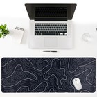 Large Gaming Mouse Pad For Desk  Black Topographic 31 5  X 11 8  