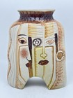 Vintage Mid Century Modern Picasso Style Split Faces Vase Two Sided 7    T Ceramic