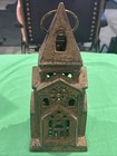 Vintage Cast Iron Cathedral Church Tower Candle Holder Hanging Lantern Holy