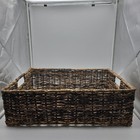 Basket Woven Wicker rattan Storage serving  19 5x13 5x6 
