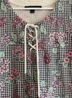 Vintage 90s Tommy Hilfiger Dress Womens Large Gingham Lace Up Boho Cottage Core