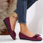 Women Flats Shoes Faux Suede Round Toe Ballet Dressy Flats Slip On Walking Shoes