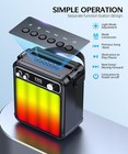 Karaoke Machine Bluetooth Speaker 2 Wireless Microphones Led Lights