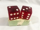 Vintage Pair Of Cherry Red Bakelite Dice - 1 Chip  1 Bump - 1 1 2 