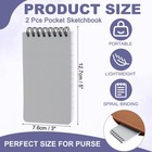 3x5 Inch Pocket Sketchbook 2 Pcs 80gsm Top Spiral Notebook Light Gray
