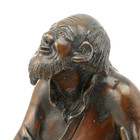 Antique 19thc Japanese Meiji Bronze Okimono Figure Poet Sage Li Bai  Li Haku