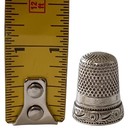Sterling Silver Thimble Antique Vintage Ornate Size 7 Etched Floral Victorian 