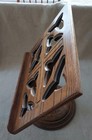 Vtg Oak Solid Wood Book Bible Music Stand Lectern Podium Adjustable Heavy Cutout