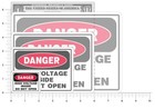 Danger High Voltage Sticker Safety Warning Electrical Panel Decal 2-pack
