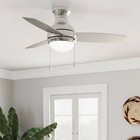 Hunter 52764 Betsy 44 In  Indoor Brushed Nickel Ceiling Fan With Led Light Kit
