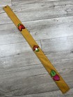 Vtg 1970s  Handmade Yardstick Holder Mushrooms On Jute Mcm Mid Century Modern