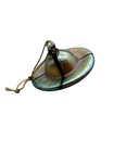 Lundberg Studios Aurene Art Glass Iridescent Saturn Ornament Signed L s     00