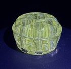 Vintage Uranium Glass Flower Frog 8-hole 2 5    X 1 5    Glows Under Black Light