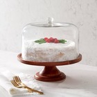 Round Glass   Wood Dessert Stand - Threshold
