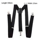 Mens Pery Belt Hook Y Back Elastic Suspenders Black Heavy Duty Work Adjustable