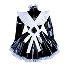 Cross-dresser Lockable Dress With Apron Ruffle Hem Dress Maid Cosplay Outfits
