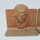 Vintage Native American Indian Chief Head Bookends  Cast Iron  C  1920s