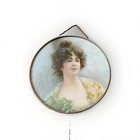 Antique Victorian Era Flue Cover Young Lady 8    Diameter