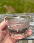 Vtg Glass Inkwell Hand Blown Clear Glass  Facetted Sides  Practical 1