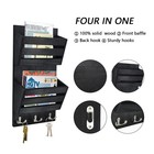 Rustic Organizer Wall Mount With 4 Key Hooks holder Wall Mounted   hanging Orga   