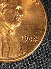 1984 Penny Errors No Mint Mark  Struck Off Center   xf 