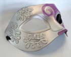 Greek   Roman   Venetian Mens Masquerade Party Face Mask - Purple   Silver 