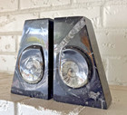Beautiful Heavy Nataloid And Orthceras Fossil Polished Bookends Or Decor