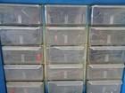 Vintage 15 Drawer Akro-mils Blue Metal Small Parts Storage Organizer Cabinet Bin