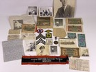 Wwii Us Army Named Grouping Militaria Lot Photos Patches Medal Currency Armband