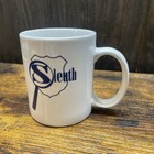 Vintage Sleuth Detective Mug Coffee Cup Magnifying Glass Detective Badge