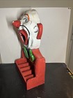 Antique Folk Art  Carnival Clown Paper Mach   Ball Toss Game Whimsical 