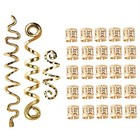 28-piece Spiral Coils Dreadlock Beads Braids Rings Clips Metal Cuffs Loc Gold