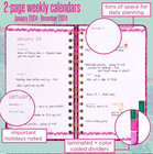 Nwt Lilly Pulitzer Daily Planner 2024 Medium Agenda 12 Month Cerise Pink Pattern